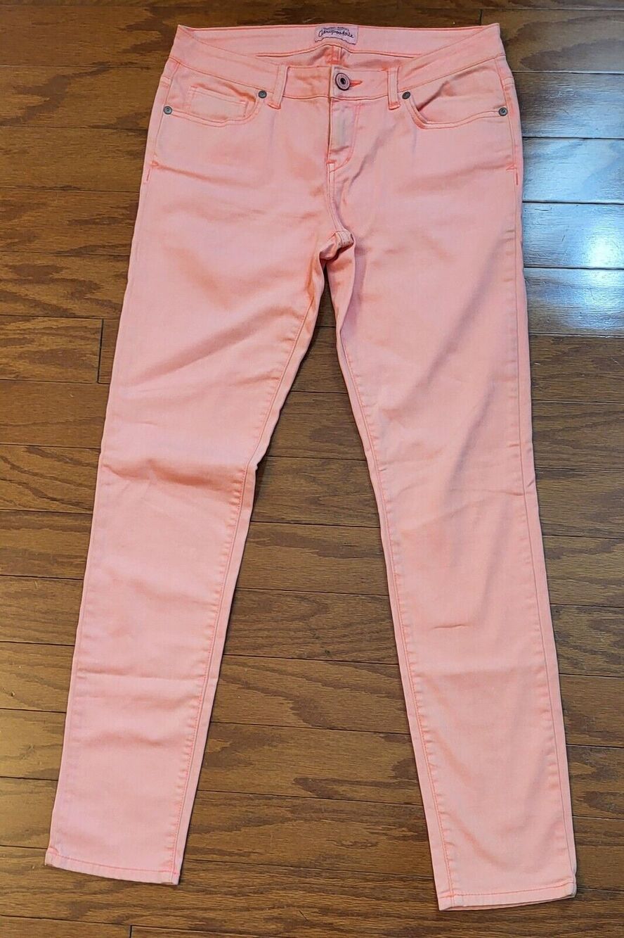 Aeropostale Bayla Skinny Bright Orange Womens Jeans Size 5/6 Reg